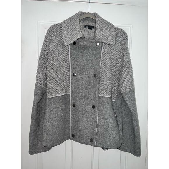 Vince Grey Boucle Blocked Wool Coat - size M - Picture 1 of 7